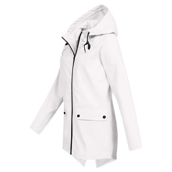 Trendy Panią Peleryna Deszczowa z Kapturem - Liora-Beżowy-S-Trend Polska
