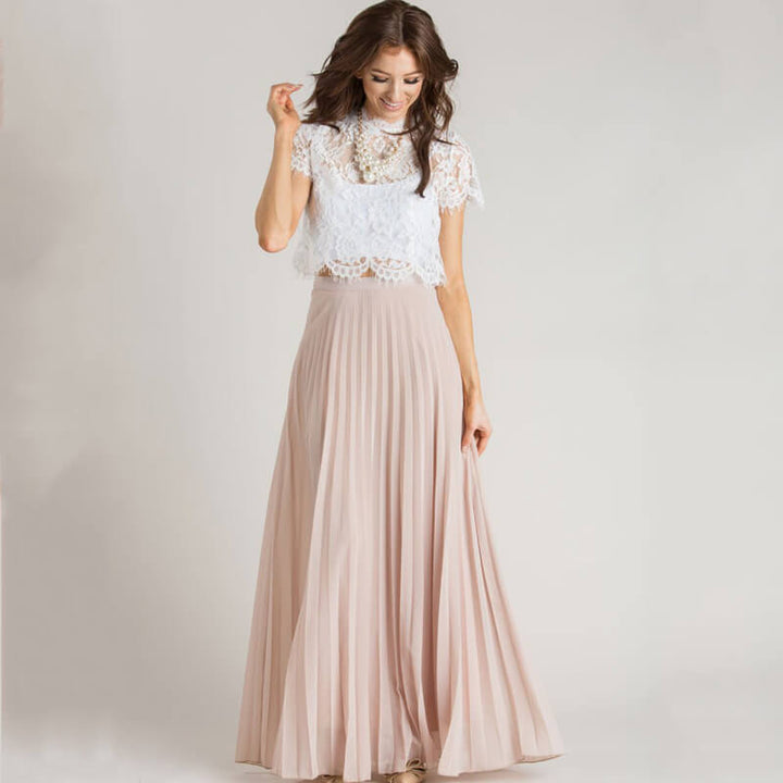 Trendy plisowana spódnica maxi z wysokim stanem – Mirella-S-Trend Polska