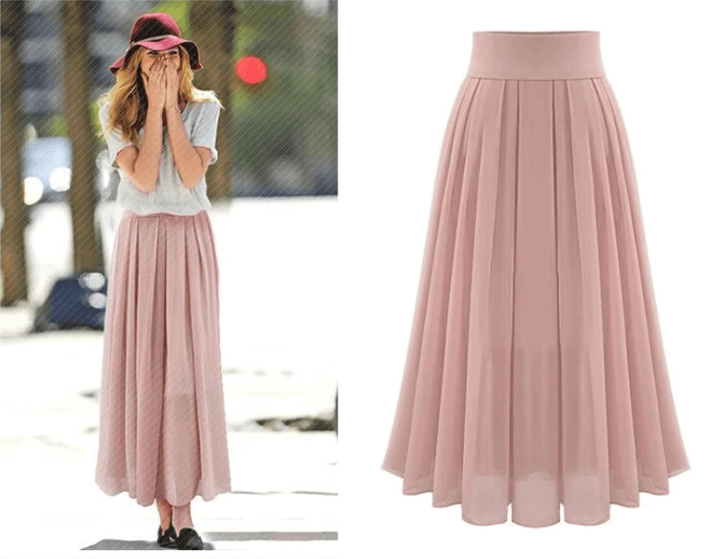 Trendy plisowana spódnica maxi z wysokim stanem – Mirella-S-Trend Polska