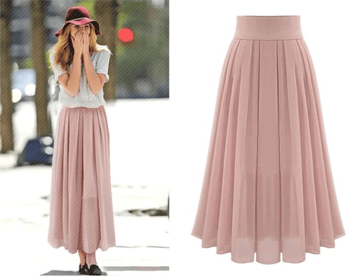 Trendy plisowana spódnica maxi z wysokim stanem – Mirella-S-Trend Polska