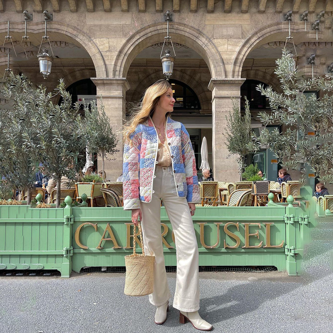Trendy Print Żakiet Damski - Eva-Kwiaty-XS-Trend Polska