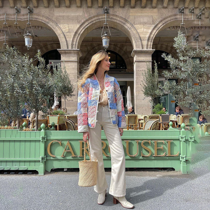 Trendy Print Żakiet Damski - Eva-Kwiaty-XS-Trend Polska