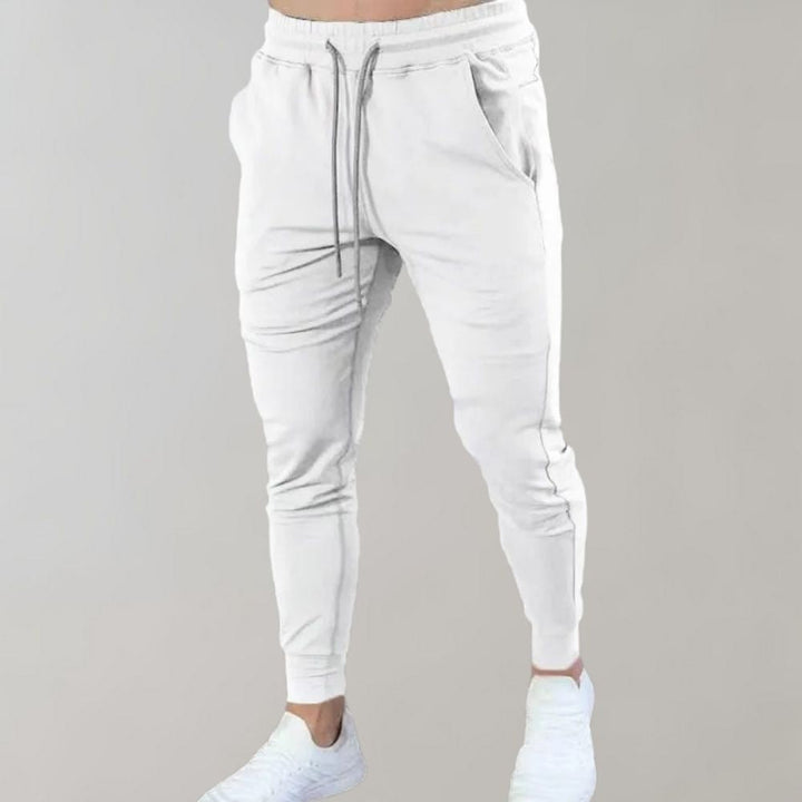 Trendy Slim Fit Spodnie dresowe dla mężczyzn - Niko-Biały-M-Trend Polska