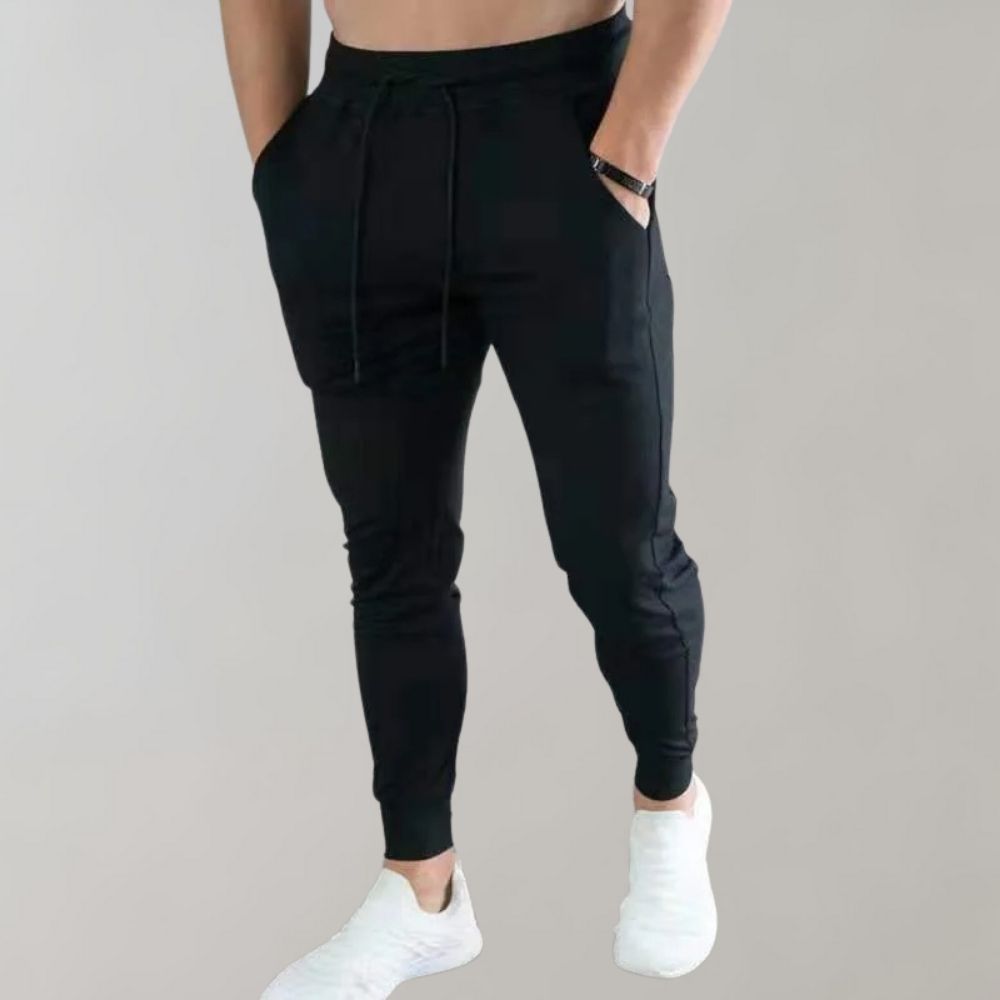 Trendy Slim Fit Spodnie dresowe dla mężczyzn - Niko-Czarny-M-Trend Polska