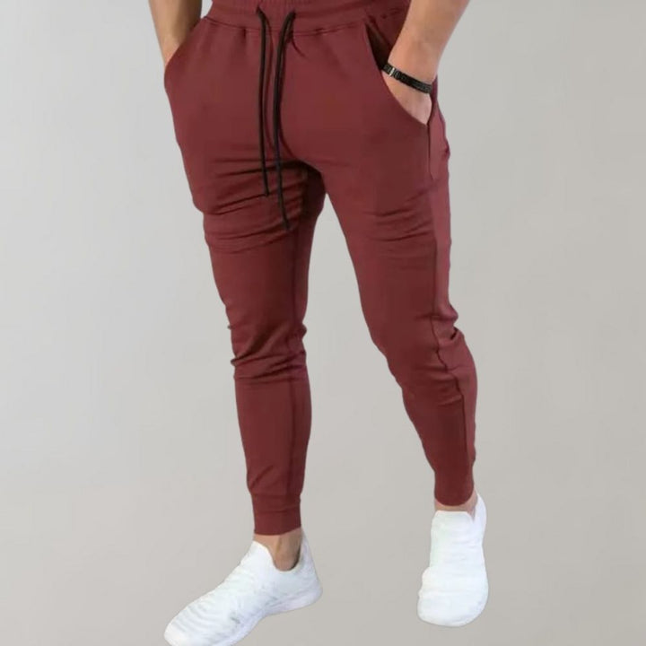 Trendy Slim Fit Spodnie dresowe dla mężczyzn - Niko-Czerwony-M-Trend Polska