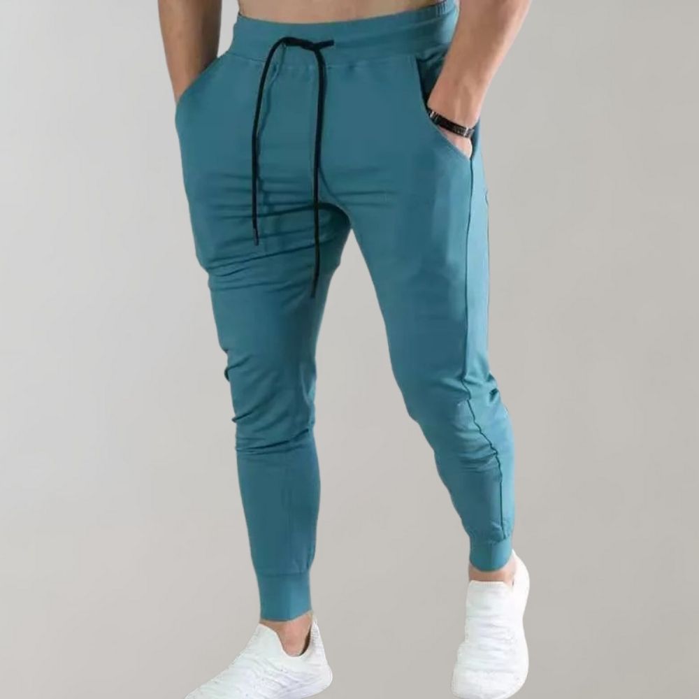 Trendy Slim Fit Spodnie dresowe dla mężczyzn - Niko-Niebieski-M-Trend Polska