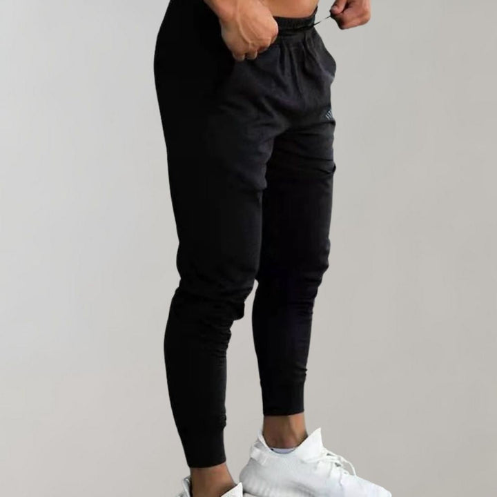 Trendy Slim Fit Spodnie dresowe dla mężczyzn - Niko-Czarny-M-Trend Polska