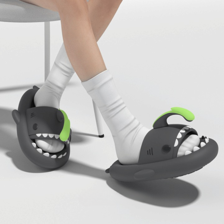 Trendy SoftSteps Sharkies Kapcie – Miękkie, Amortyzujące & 1+1 Gratis-Czarna latarnia-36-37-Trend Polska
