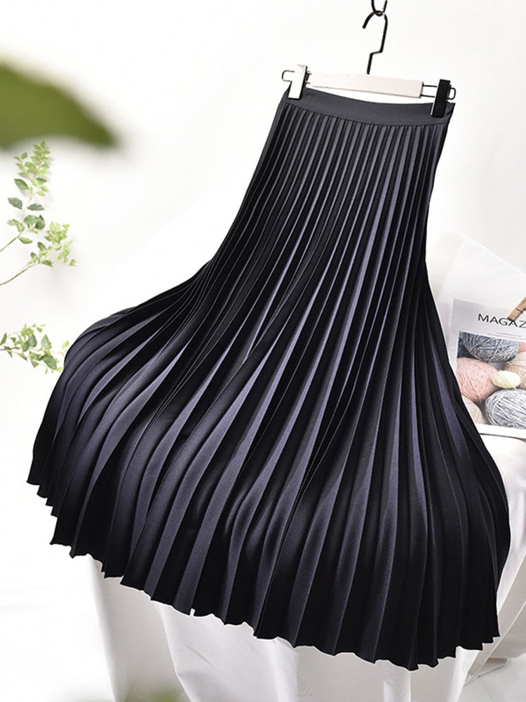 Trendy Spódnica plisowana o wysokim stanie - Sofia-Niebieski-S-Trend Polska