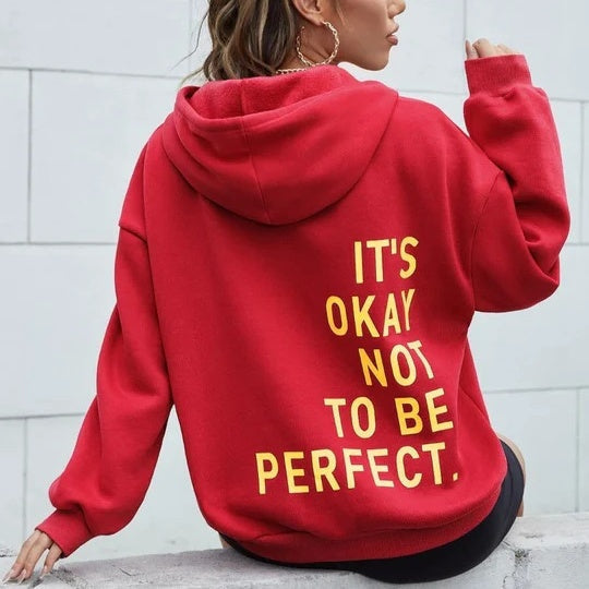 Trendy uniseks bluza z kapturem – Billie | Super miękka tkanina-Czerwony-S-Trend Polska