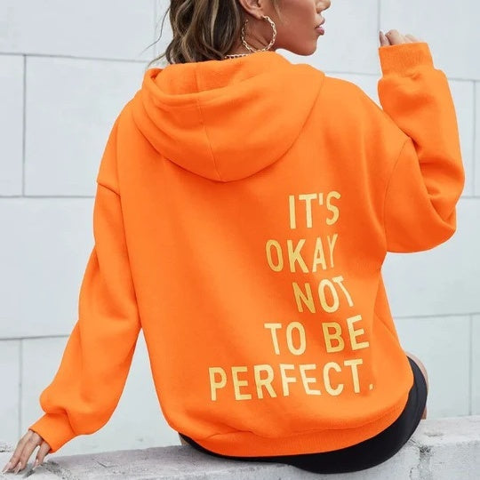 Trendy uniseks bluza z kapturem – Billie | Super miękka tkanina-Pomarańczowy-S-Trend Polska