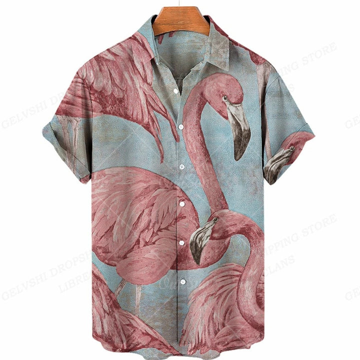Tropikalna 3D Flamingo Koszula – Kai-A-S-Trend Polska