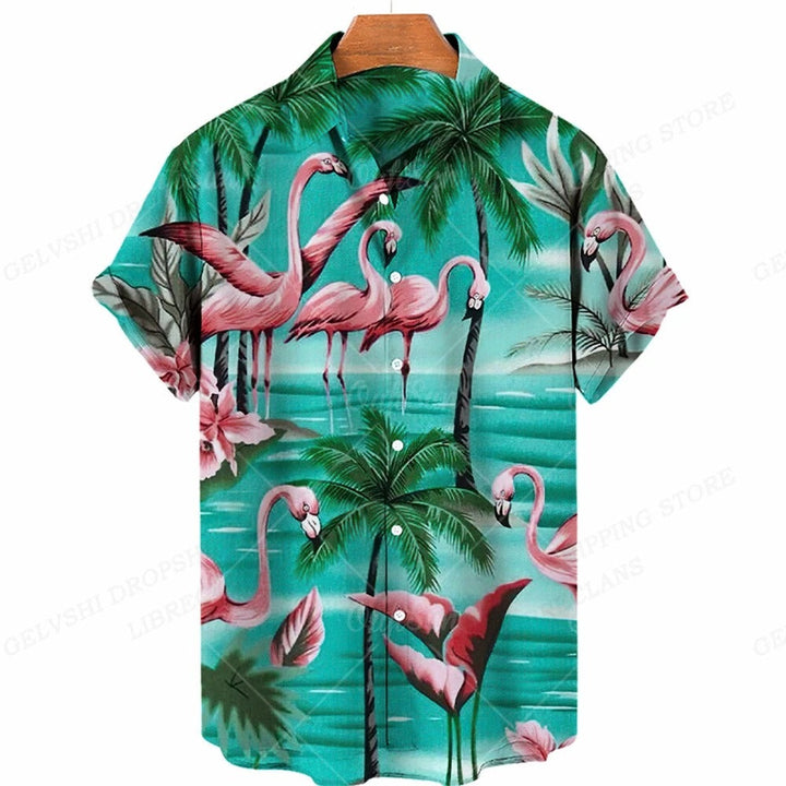 Tropikalna 3D Flamingo Koszula – Kai-B-S-Trend Polska