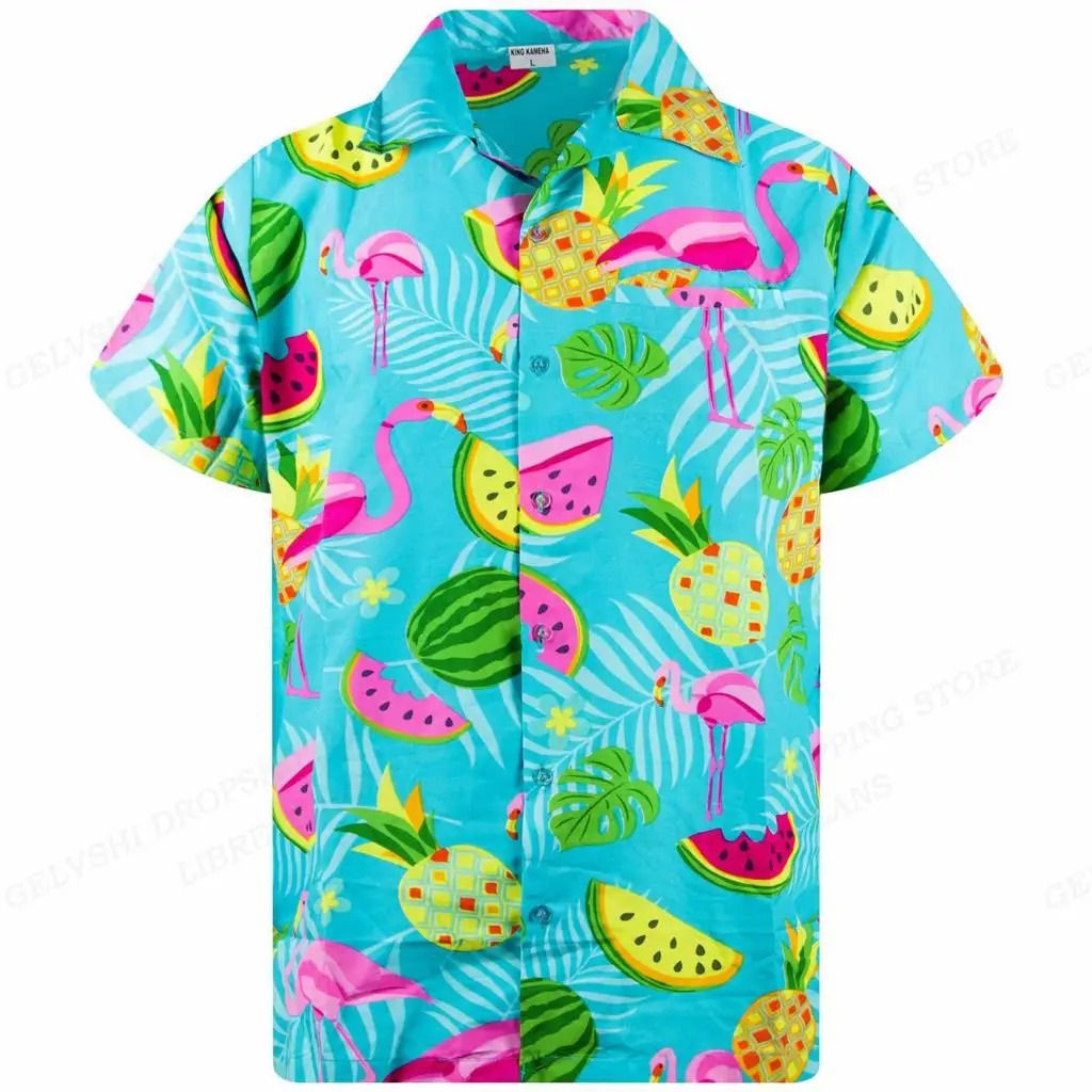 Tropikalna 3D Flamingo Koszula – Kai-C-S-Trend Polska