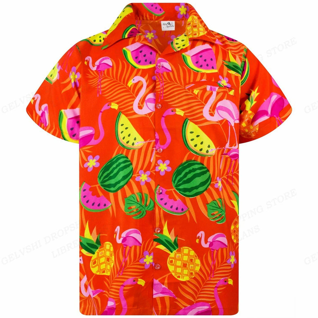 Tropikalna 3D Flamingo Koszula – Kai-D-S-Trend Polska