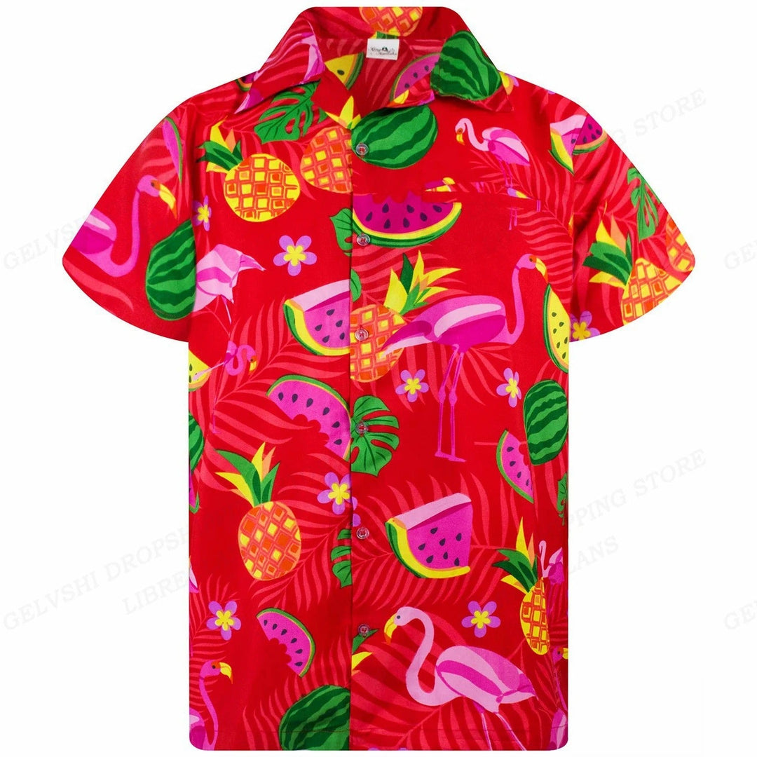 Tropikalna 3D Flamingo Koszula – Kai-F-S-Trend Polska