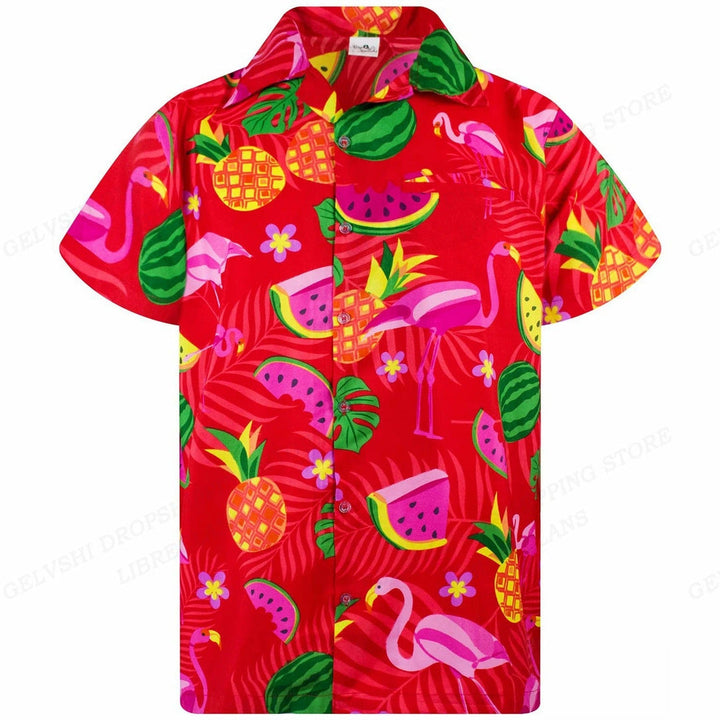 Tropikalna 3D Flamingo Koszula – Kai-F-S-Trend Polska