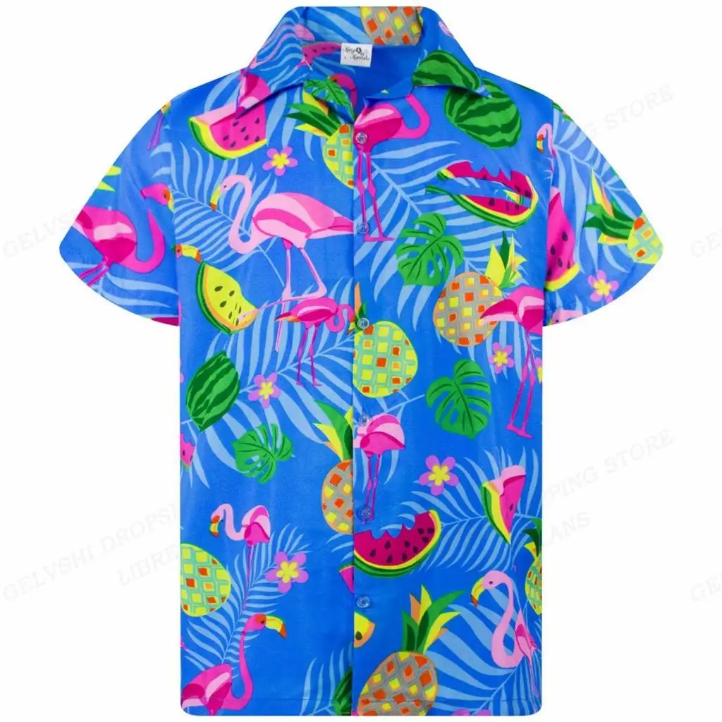 Tropikalna 3D Flamingo Koszula – Kai-G-S-Trend Polska