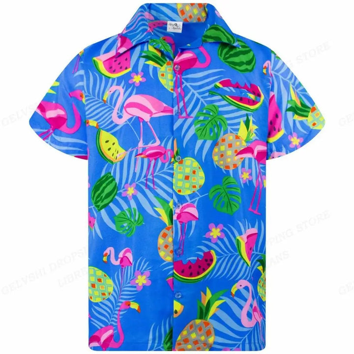 Tropikalna 3D Flamingo Koszula – Kai-G-S-Trend Polska