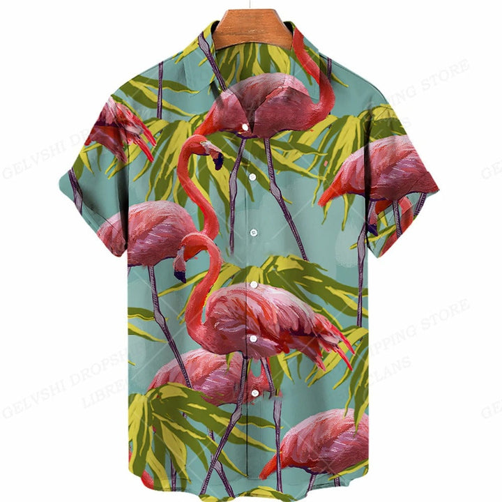 Tropikalna 3D Flamingo Koszula – Kai-H-S-Trend Polska