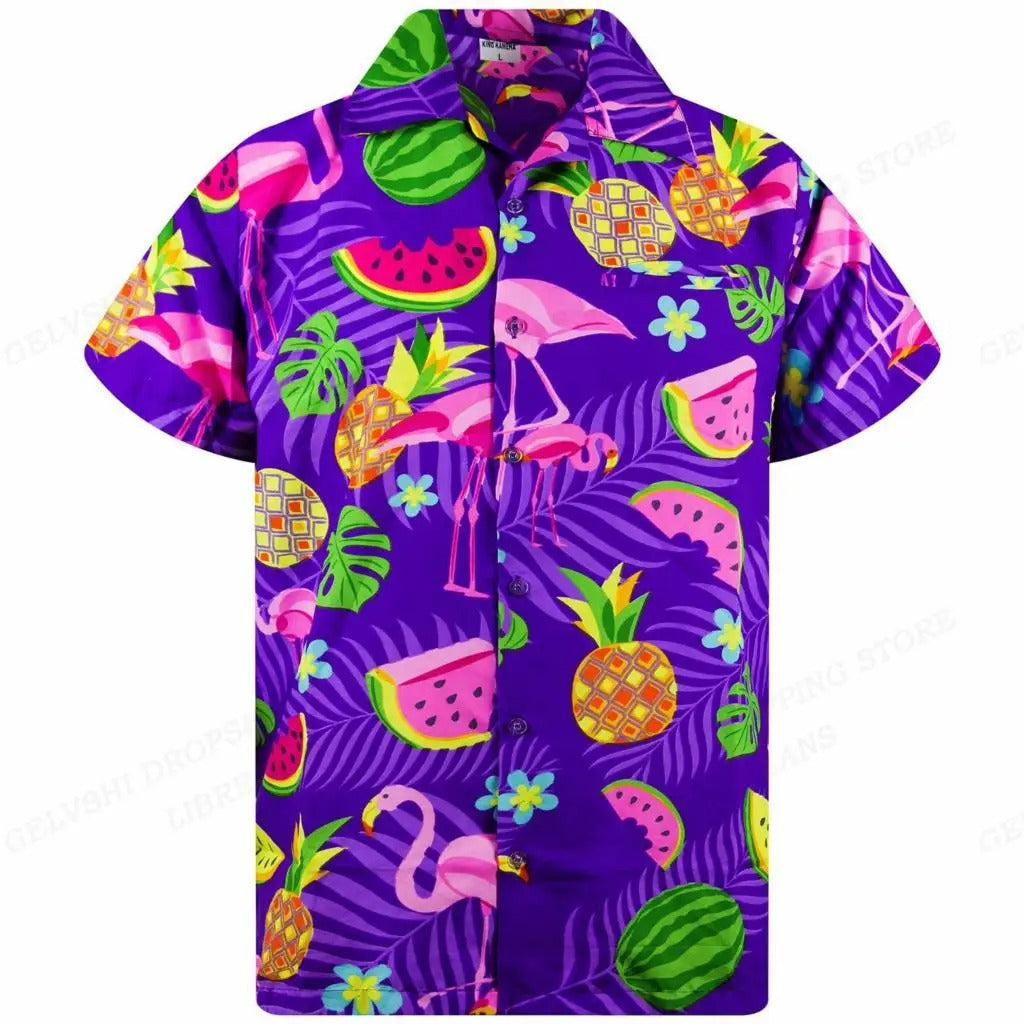 Tropikalna 3D Flamingo Koszula – Kai-J-S-Trend Polska