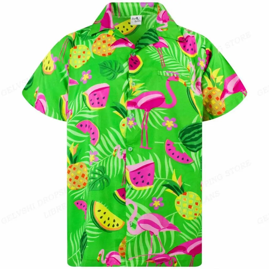 Tropikalna 3D Flamingo Koszula – Kai-L-S-Trend Polska
