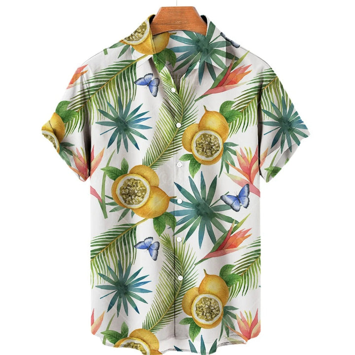 Tropikalna koszula Hawaii z krótkim rękawem – Mateo-Białe Marakuja-S-Trend Polska