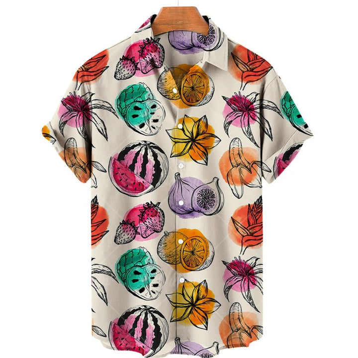 Tropikalna koszula Hawaii z krótkim rękawem – Mateo-Tropikalna Biel-S-Trend Polska