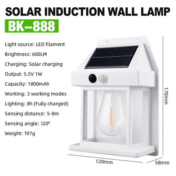 Trwała lampa solarna ścienna - Solaris-Biały-Trend Polska