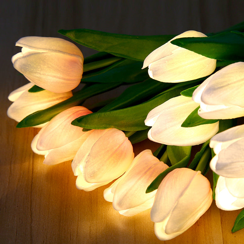 Tulipanowa lampka nocna - LumiTulip-3 Pomarańczowe-Baterie-Trend Polska