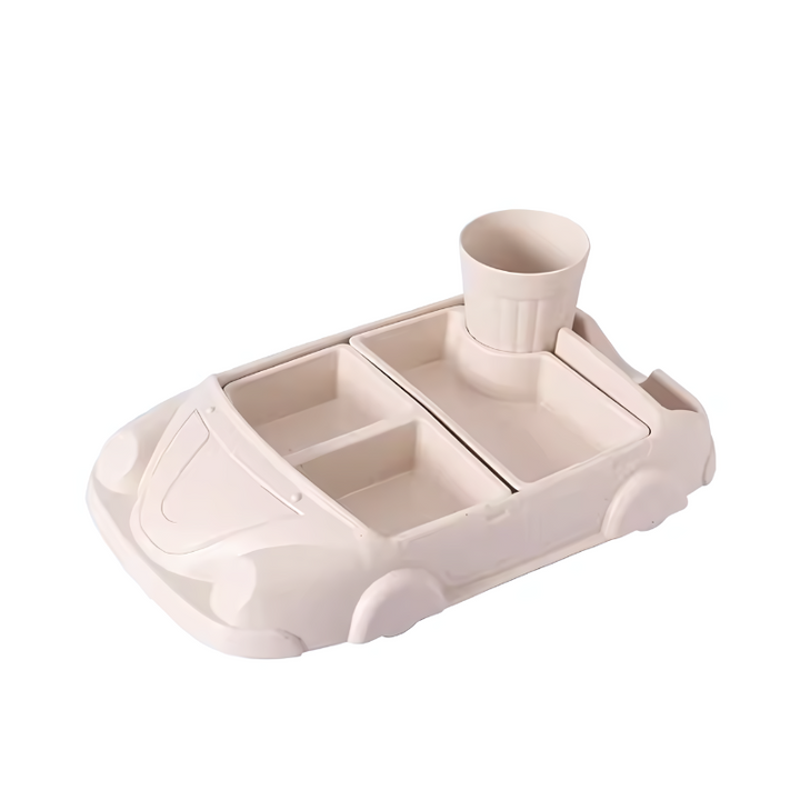 TurboTafel Zestaw do Jedzenia dla Dzieci-Samochód 1-Beżowy-Trend Polska