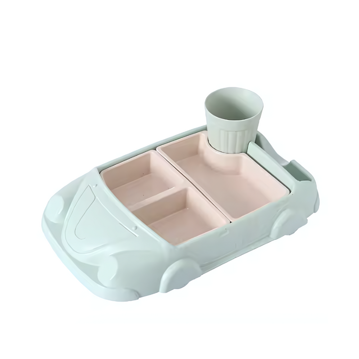 TurboTafel Zestaw do Jedzenia dla Dzieci-Samochód 1-Zielony-Trend Polska