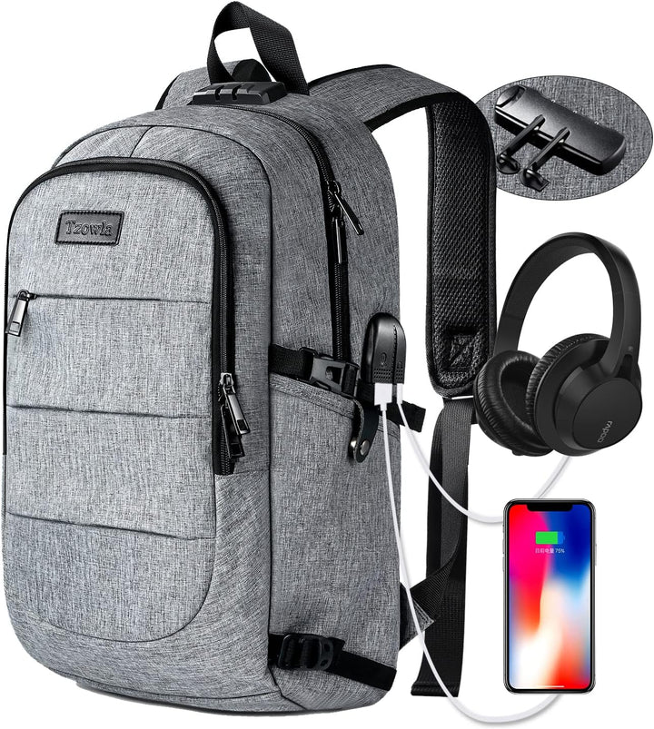 Ekstra duża plecak przeciwkradzieżowy na laptopa i podróże z portem USB – 30-50L