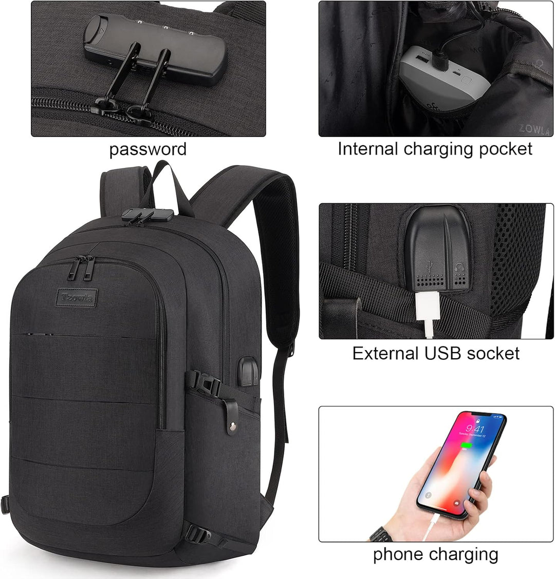 Ekstra duża plecak przeciwkradzieżowy na laptopa i podróże z portem USB – 30-50L