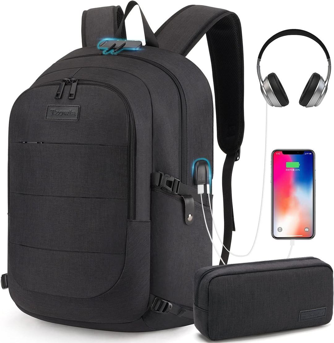 Ekstra duża plecak przeciwkradzieżowy na laptopa i podróże z portem USB – 30-50L