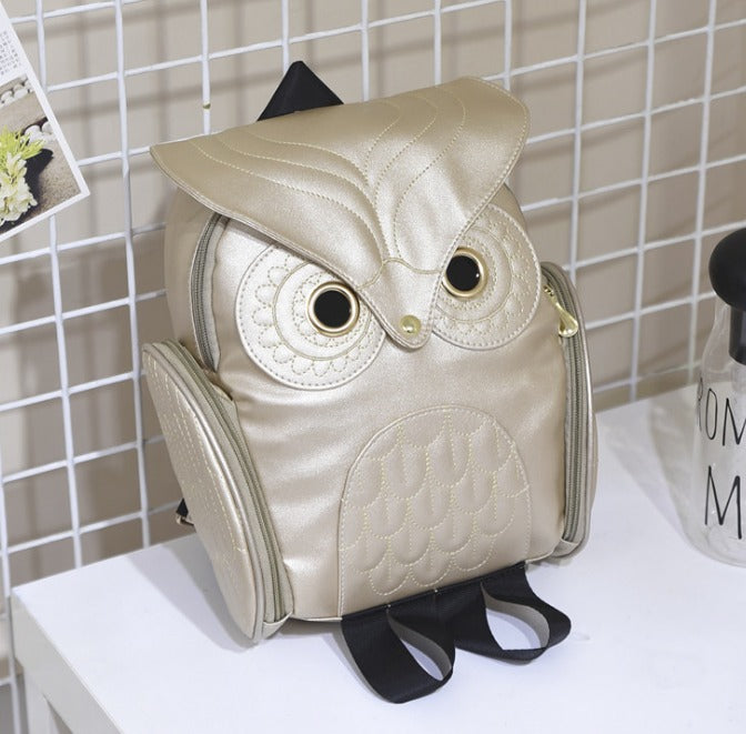 Plecak damski z nadrukiem sowy z PU – wielofunkcyjny design