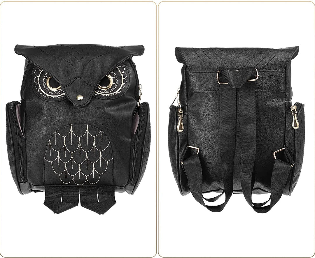 Plecak damski z nadrukiem sowy z PU – wielofunkcyjny design