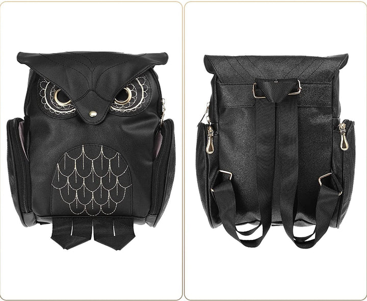 Plecak damski z nadrukiem sowy z PU – wielofunkcyjny design