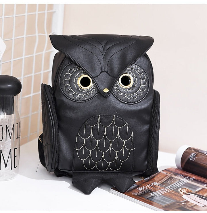 Plecak damski z nadrukiem sowy z PU – wielofunkcyjny design