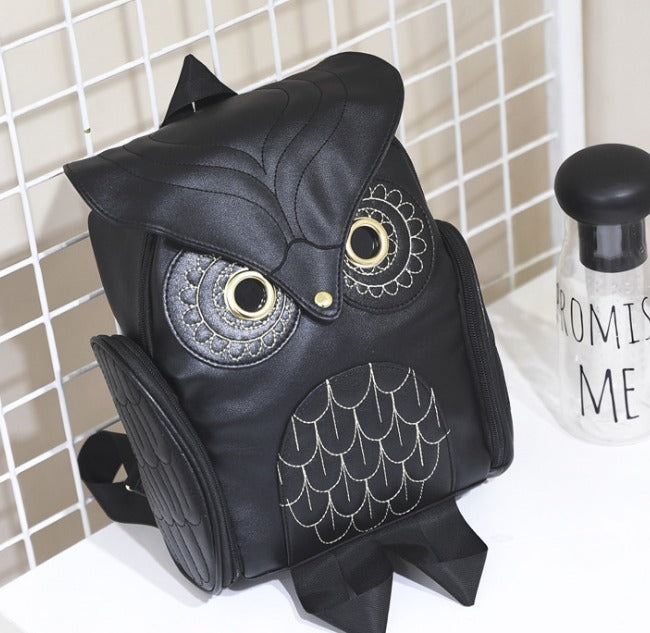 Plecak damski z nadrukiem sowy z PU – wielofunkcyjny design