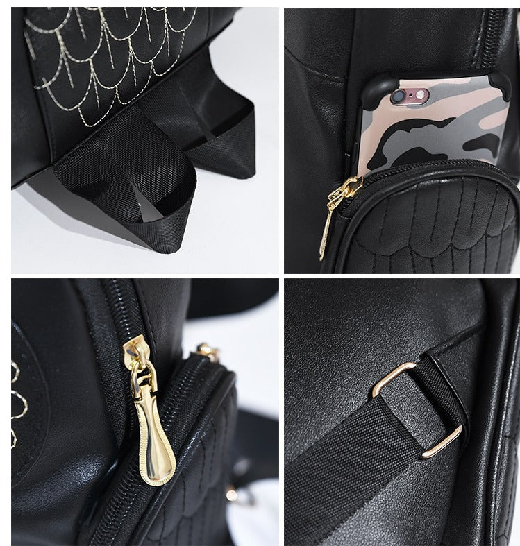 Plecak damski z nadrukiem sowy z PU – wielofunkcyjny design