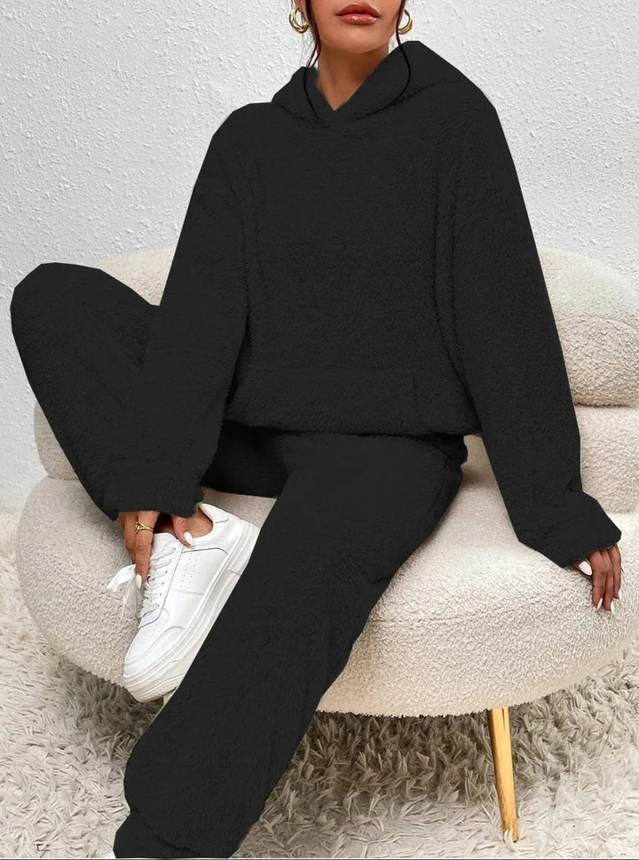 Ultra-wygodny pasiasty dres z kapturem - Lana-Czarny-XS-Trend Polska