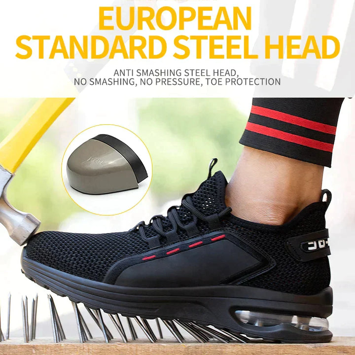 Ultralekkie buty ochronne z stalowym noskiem – SteelFlex One-Czarny-37-Trend Polska