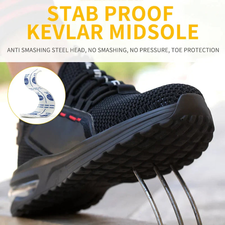 Ultralekkie buty ochronne z stalowym noskiem – SteelFlex One-Czarny-37-Trend Polska