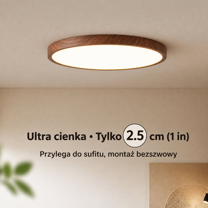 Ultrathin Walnut Circular Ceiling Light for Elegant Modern Spaces 6