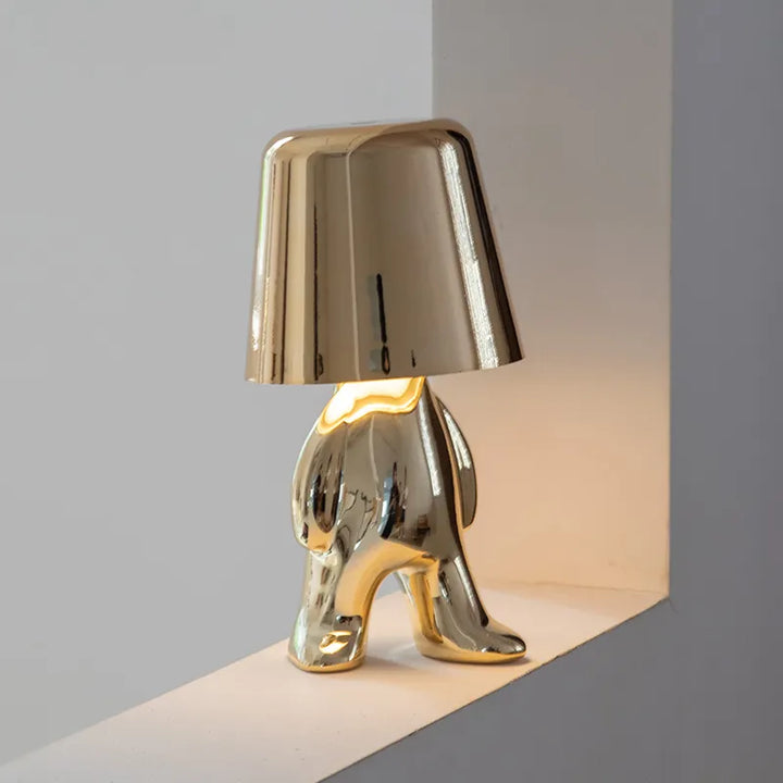 Unikalna i Nastrojowa Lampa Stołowa - GlowCraft-Alice-Lamp - Srebrny-Trend Polska