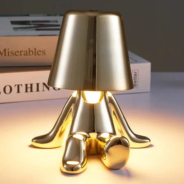 Unikalna i Nastrojowa Lampa Stołowa - GlowCraft-Bella-Lamp - Srebrny-Trend Polska