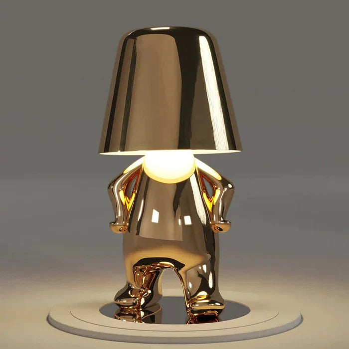 Unikalna i Nastrojowa Lampa Stołowa - GlowCraft-Gina-Lamp - Srebrny-Trend Polska
