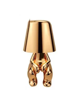 Unikalna i Nastrojowa Lampa Stołowa - GlowCraft-Hugo-Lamp - Srebrny-Trend Polska