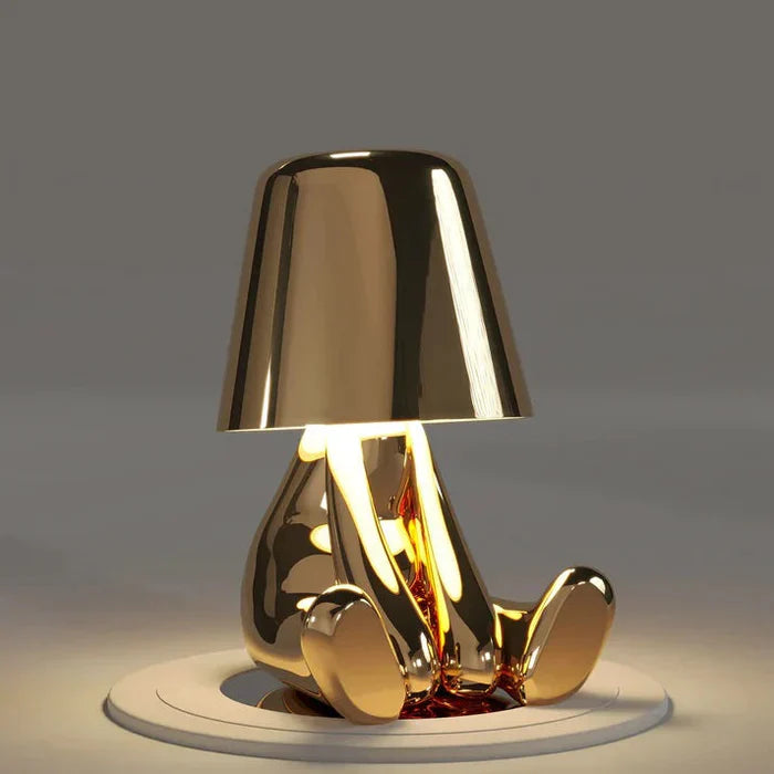 Unikalna i Nastrojowa Lampa Stołowa - GlowCraft-Jake-Lamp - Srebrny-Trend Polska